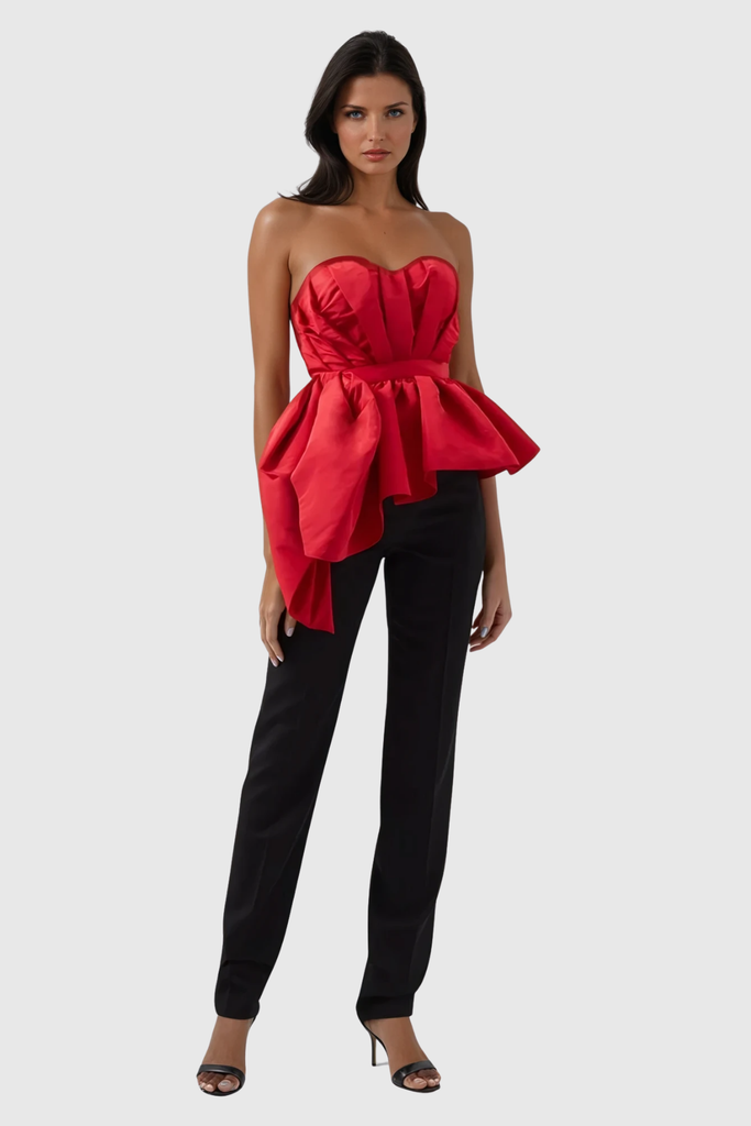 Stylish beautiful dress | Wade Asymmetric Ruffle Strapless Top - Ideal for special occasions