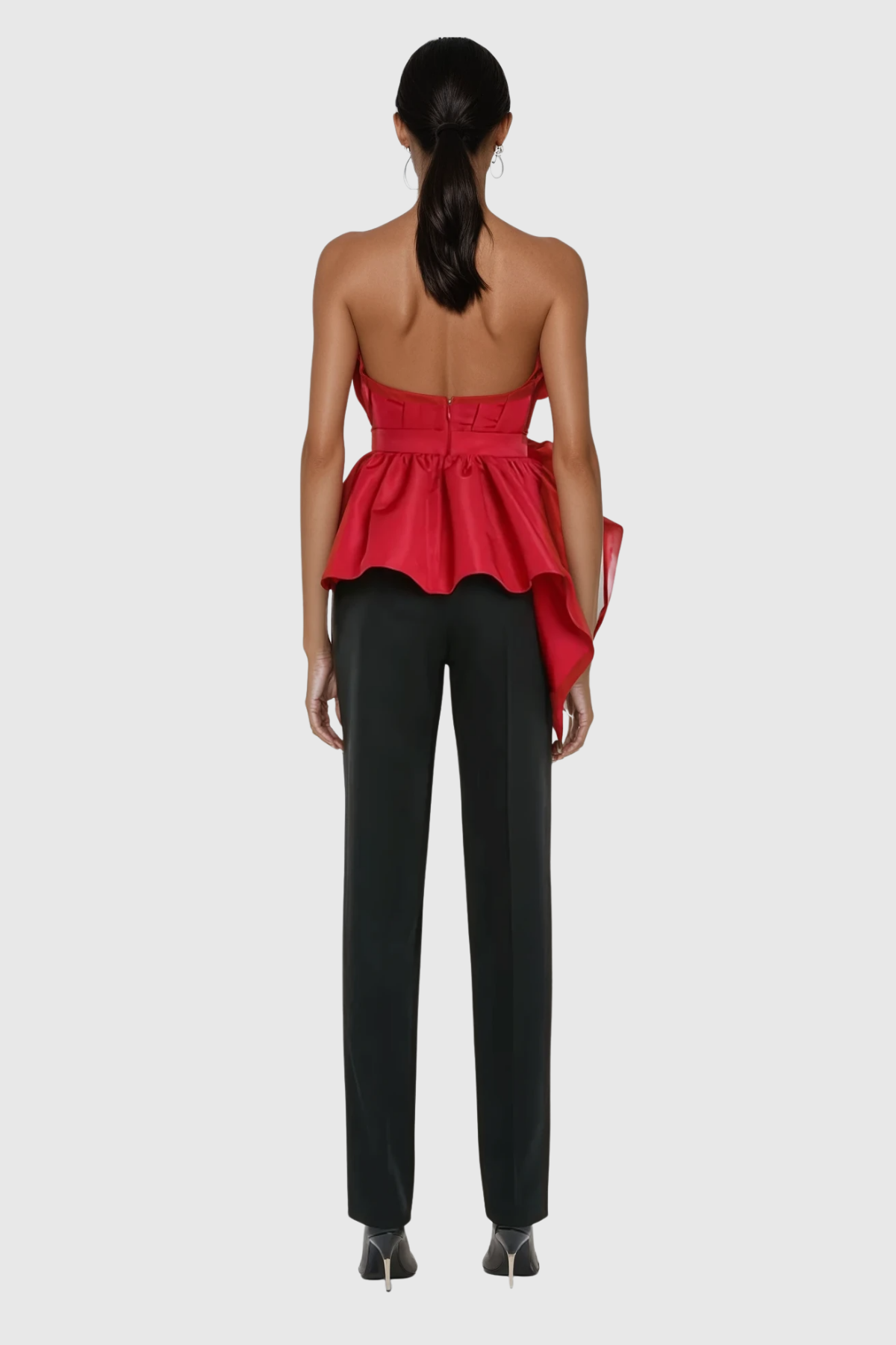 Wade Asymmetric Ruffle Strapless Top