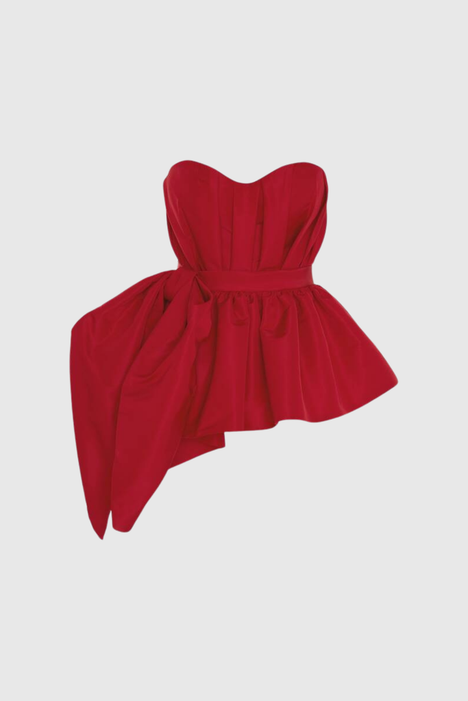 Wade Asymmetric Ruffle Strapless Top - Stylish beautiful dress for special occasions | Buy Online