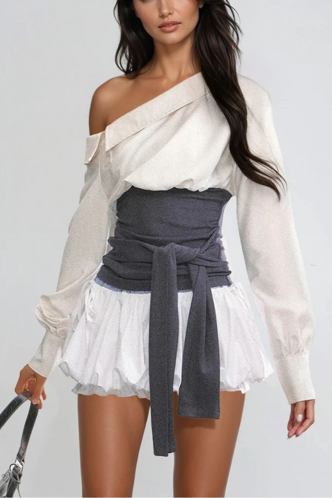 Wail Tie Up One Shoulder Top In White - Stylish white dress for special occasions | Buy Online