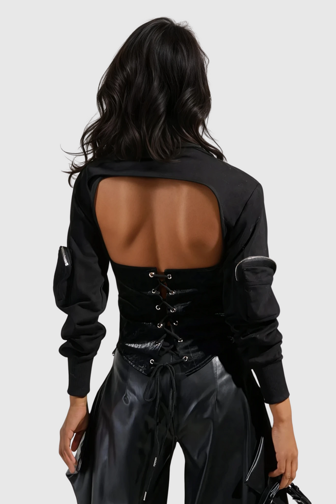 Waverley Asymmetric Zipper Lace Up Top - Stylish beautiful dress for special occasions | Buy Online