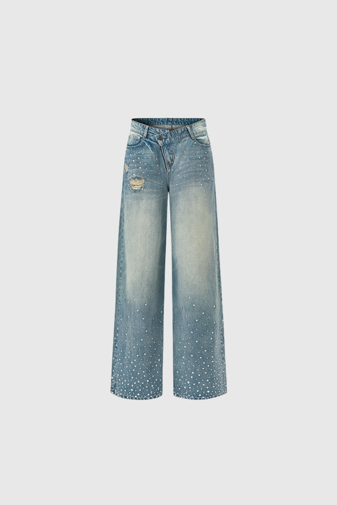 Shop  beautiful dress - Perfect for special occasions | Wenche Rhinestone Wide Leg Jeans