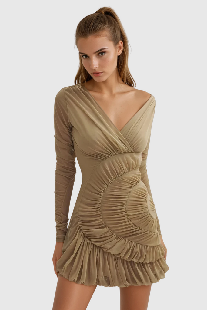 Wendi Ruch Long Sleeve Mini Dress - Stylish beautiful dress for special occasions | Buy Online