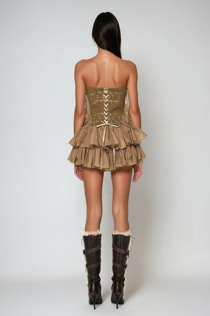 Shop  beautiful dress - Perfect for special occasions | Wioleta Strapless Ruffle Mini Dress