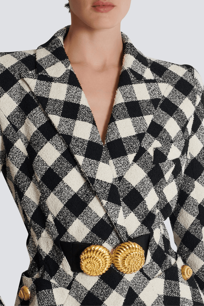 Wyatt Gingham Button Blazer - Stylish beautiful dress for special occasions | Buy Online