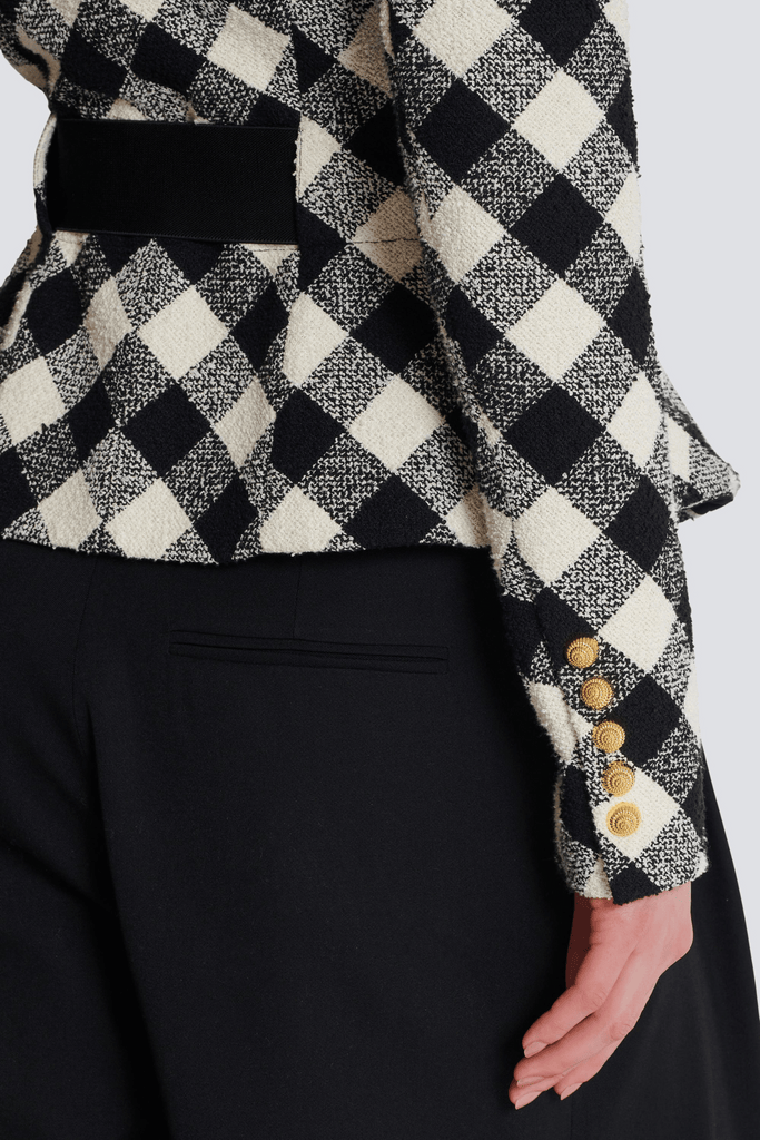 Wyatt Gingham Button Blazer - Stylish beautiful dress for special occasions | Buy Online