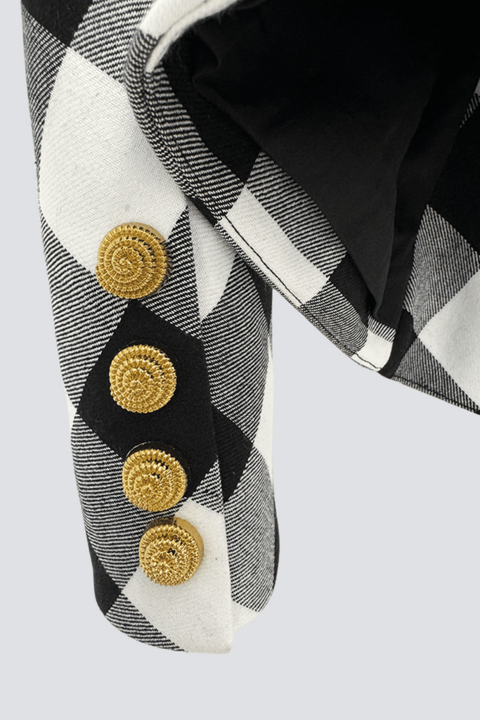 Wyatt Gingham Button Blazer - Stylish beautiful dress for special occasions | Buy Online