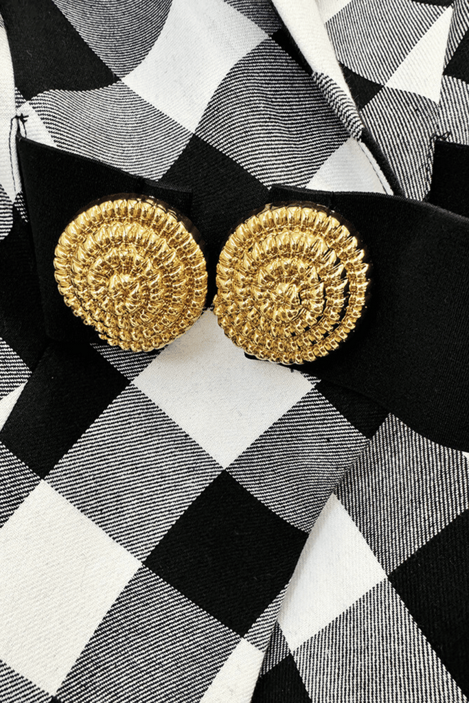 Stylish beautiful dress | Wyatt Gingham Button Blazer - Ideal for special occasions