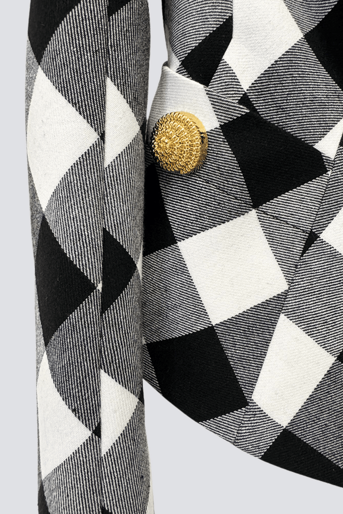 Stylish beautiful dress | Wyatt Gingham Button Blazer - Ideal for special occasions