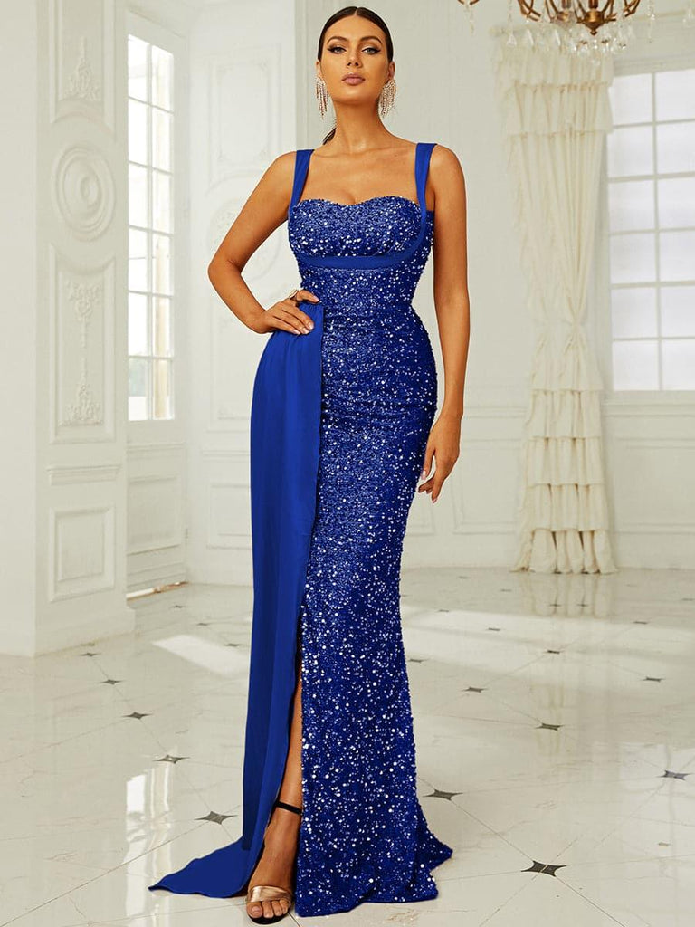 Shop  beautiful dress - Perfect for special occasions | Ribbon Corset Sequin Maxi Prom Dress