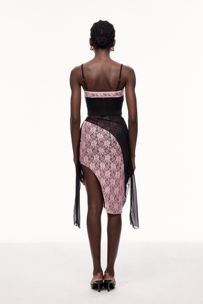 Xolotl Lace Deconstruct Spaghetti Top - Stylish beautiful dress for special occasions | Buy Online