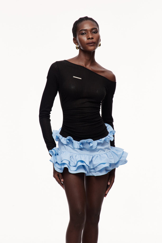 Stylish beautiful dress | Xue Mesh Ruffle Mini Dress - Ideal for special occasions