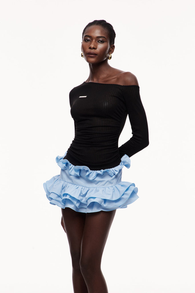 Xue Mesh Ruffle Mini Dress - Stylish beautiful dress for special occasions | Buy Online