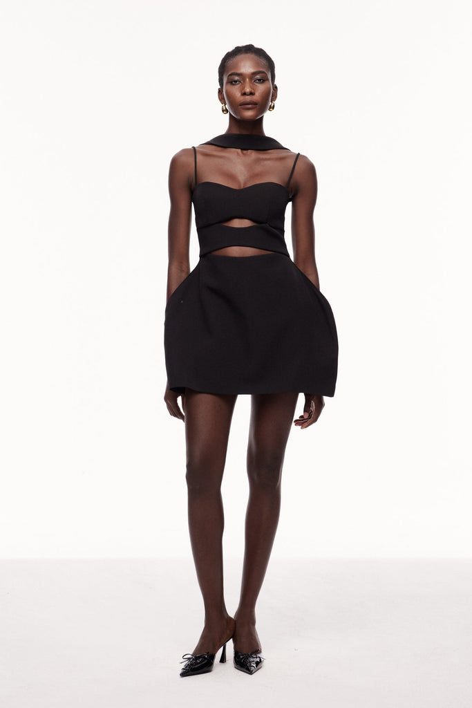 Xulia Halter Neck Cutout Deconstruct Mini Dress - Stylish beautiful dress for special occasions | Buy Online