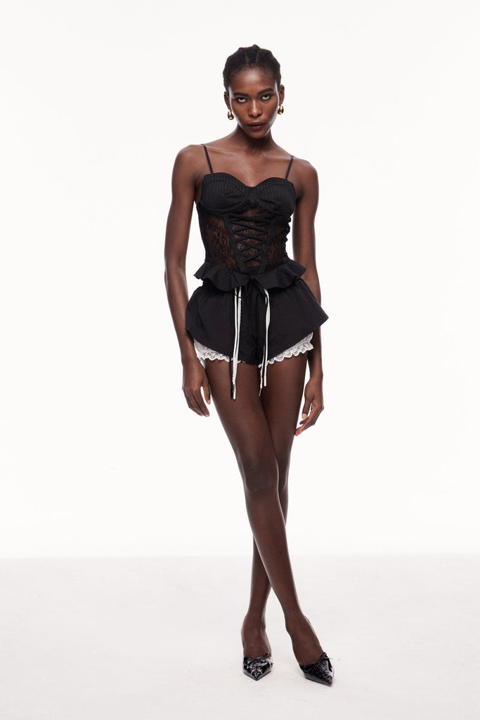 Stylish beautiful dress | Xulio Lace Ruffle Spaghetti Corset Top - Ideal for special occasions