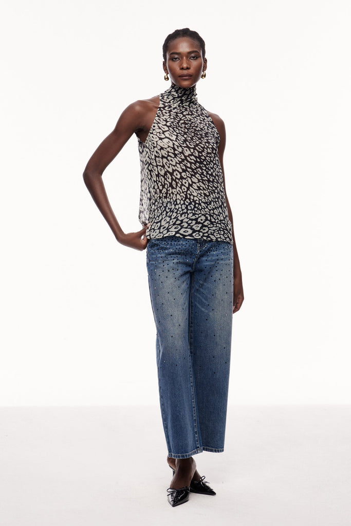 Stylish beautiful dress | Xurxo Leopard Sleeveless Top - Ideal for special occasions