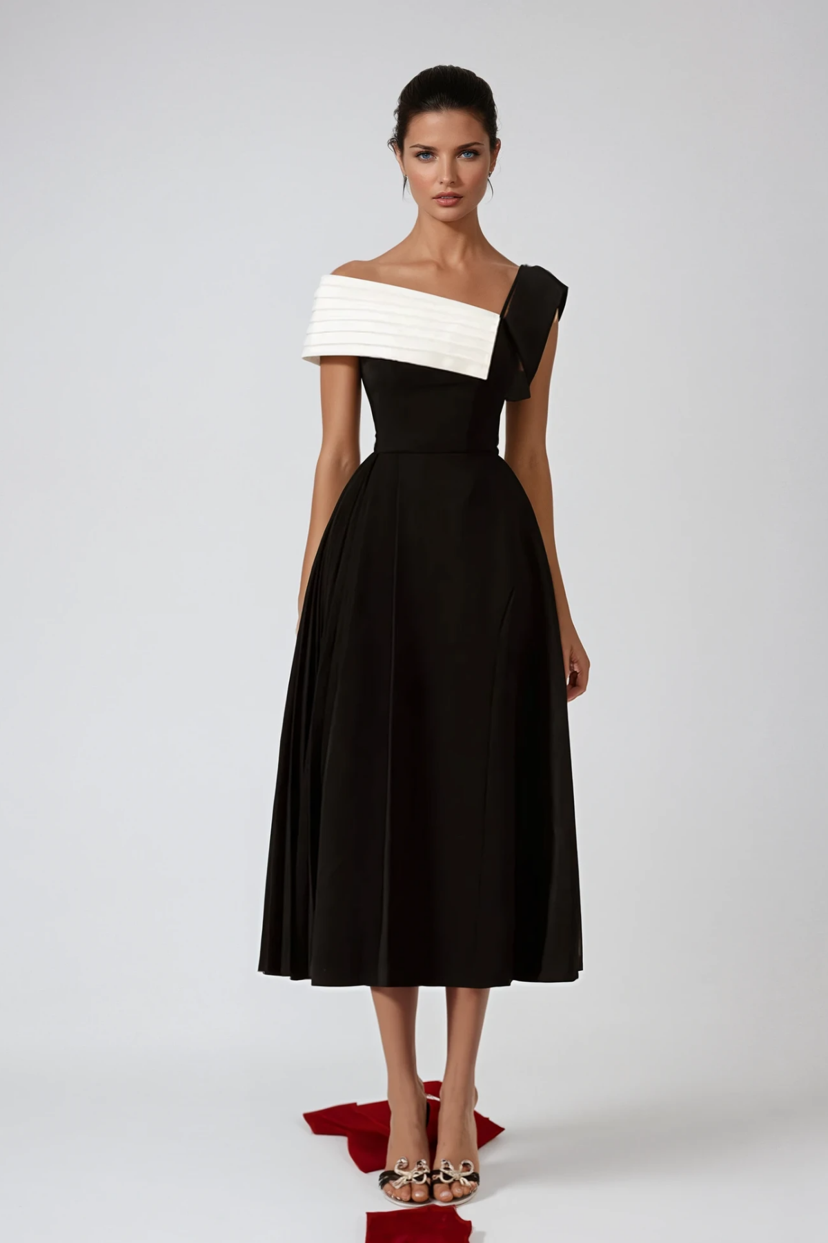Ya Asymmetric Lapel Maxi Dress