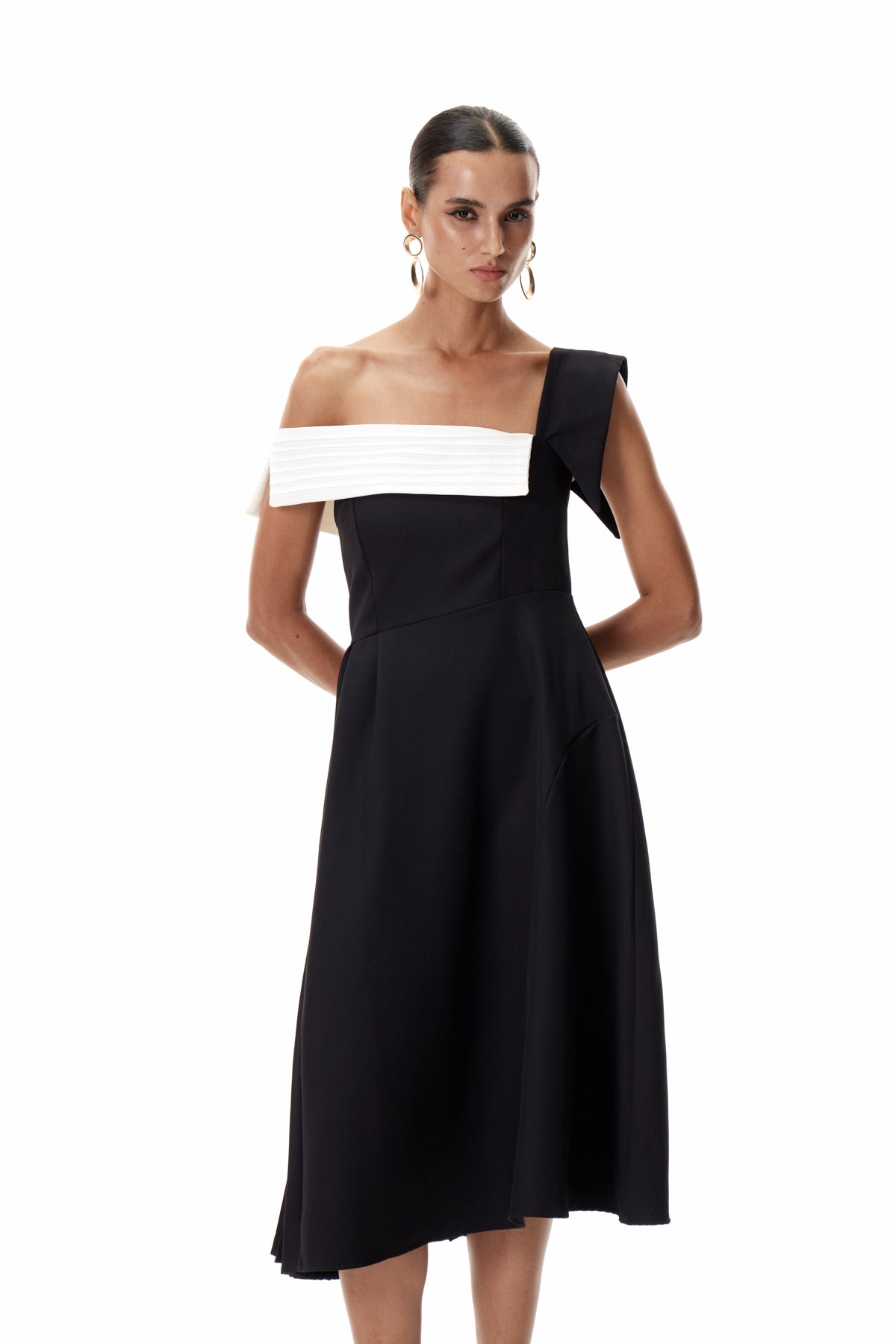 Ya Asymmetric Lapel Maxi Dress