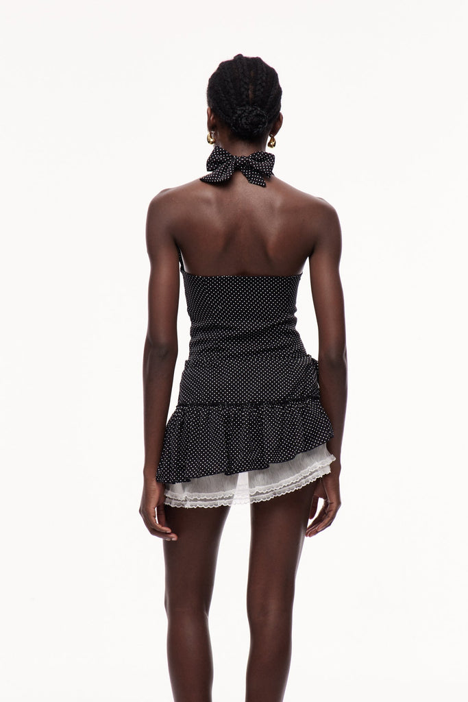 Stylish beautiful dress | Yaa Halter Neck Dot Skirt Sets - Ideal for special occasions