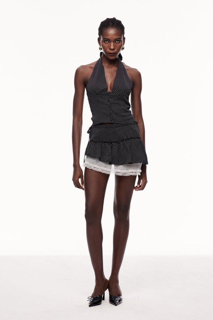 Stylish beautiful dress | Yaa Halter Neck Dot Skirt Sets - Ideal for special occasions