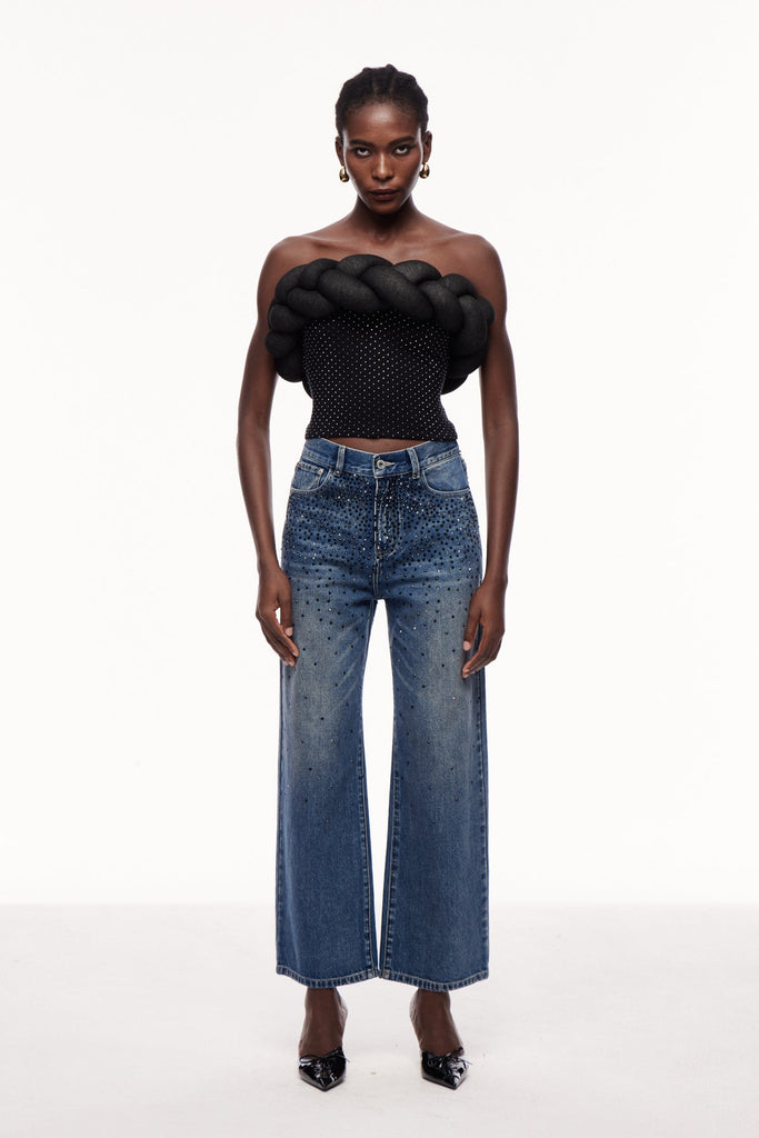 Shop  beautiful dress - Perfect for special occasions | Yachna Dot Deconstruct Strapless Top