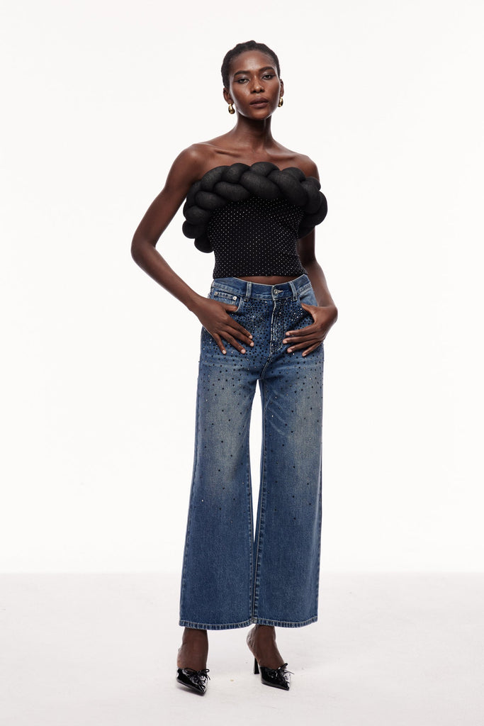 Shop  beautiful dress - Perfect for special occasions | Yachna Dot Deconstruct Strapless Top