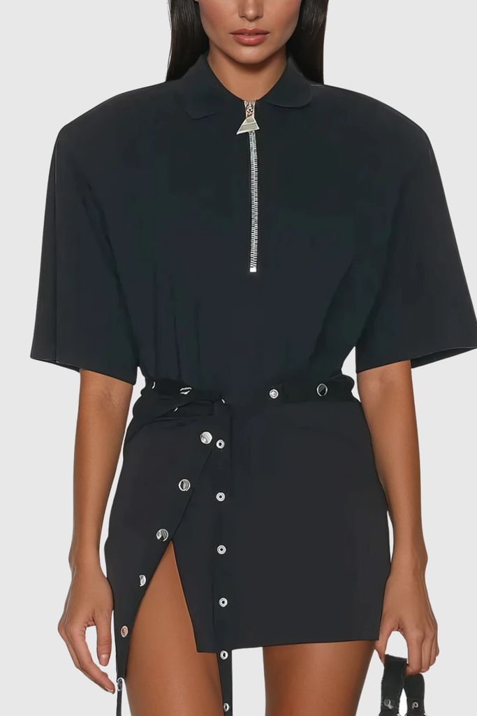 Stylish beautiful dress | Yadira Lapel Embellished Deconstruct Skirt Set - Ideal for special occasions