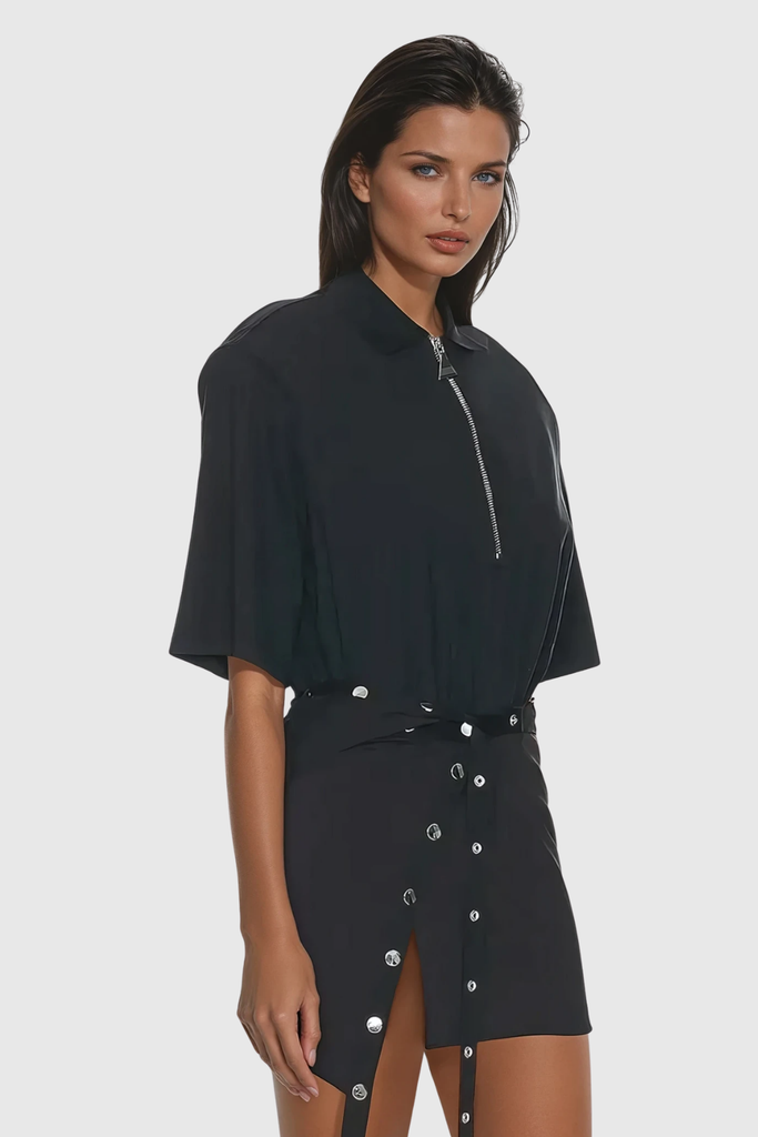 Yadira Lapel Embellished Deconstruct Skirt Set - Stylish beautiful dress for special occasions | Buy Online