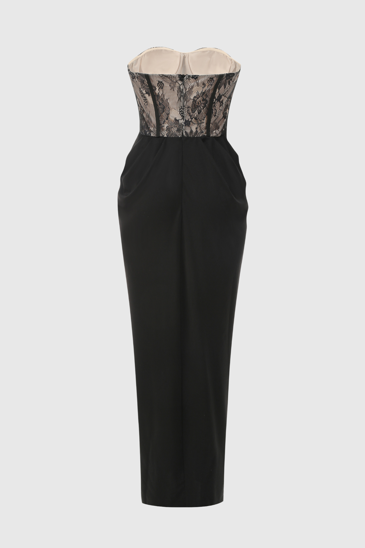 Yadon Lace Corset Strapless Maxi Dress
