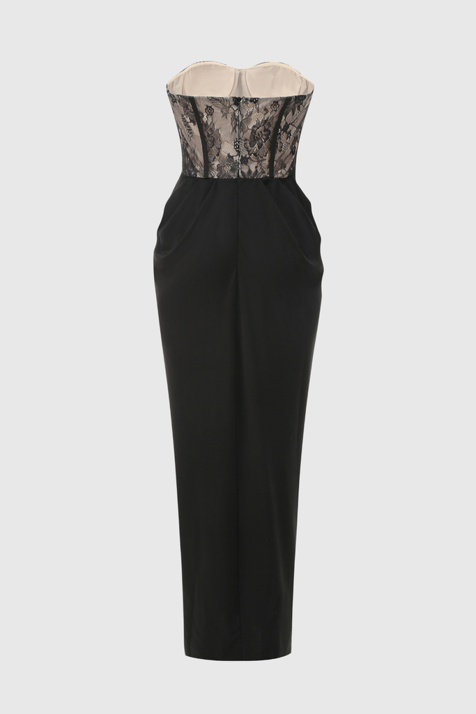 Yadon Lace Corset Strapless Maxi Dress - Stylish beautiful dress for special occasions | Buy Online