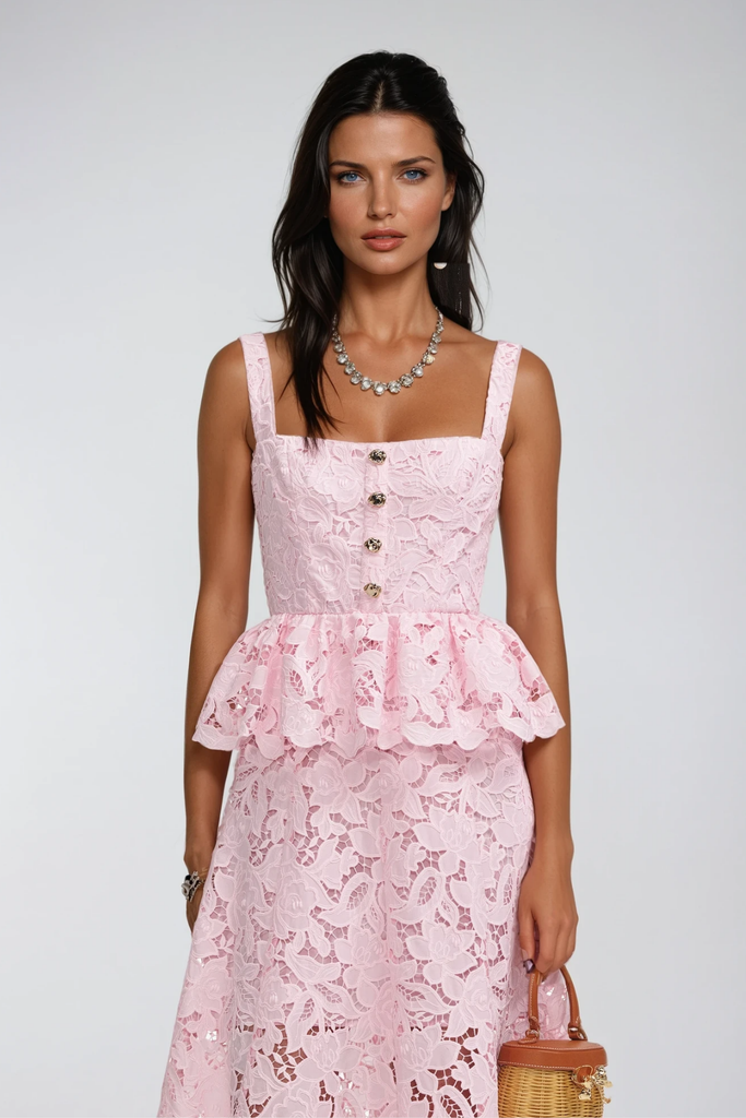 Stylish beautiful dress | Yaeko Spaghetti Lace Maxi Dress - Ideal for special occasions