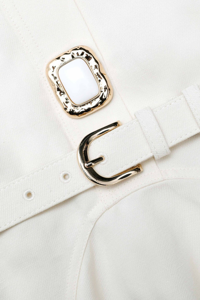 Stylish red dress | Yailin Linen Sleeveless Belted Flared Mini Dress - Ideal for special occasions