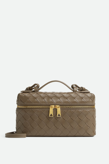 Yaritza Woven Clutch Bag - Brown