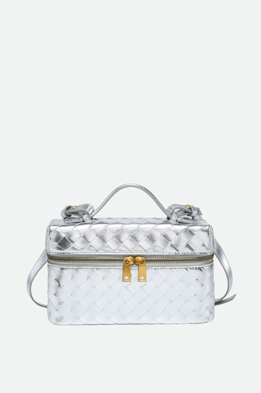 Yaritza Woven Clutch Bag - Silver
