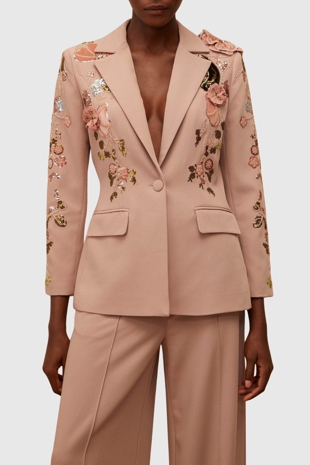 Yaval Floral Embroidered Blazer & Trousers Set