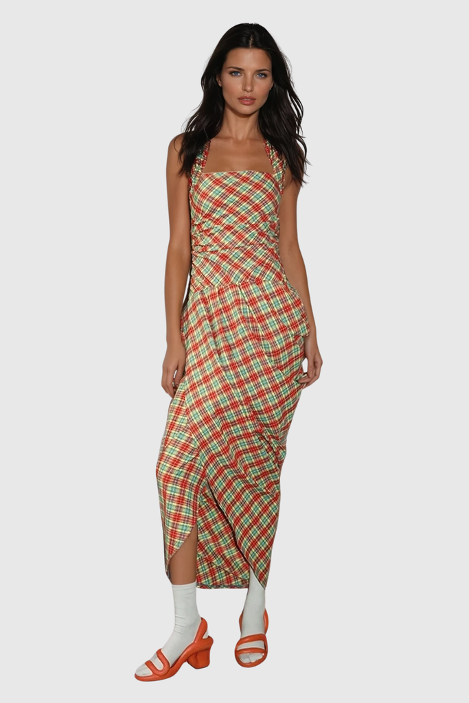 Stylish beautiful dress | Zach Grid Ruch Maxi Dress - Ideal for special occasions