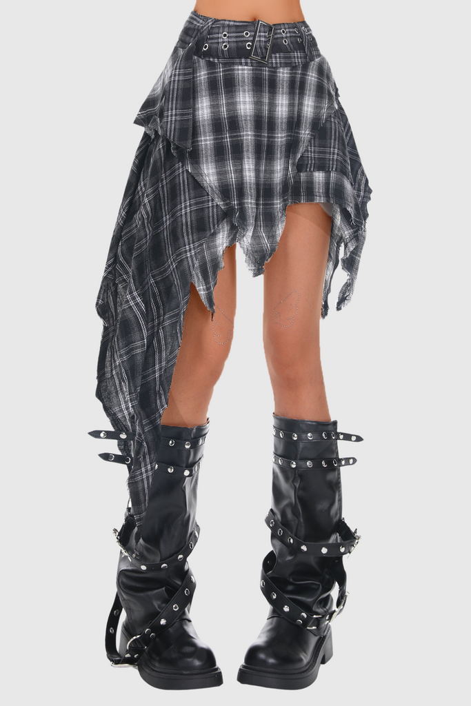 Stylish beautiful dress | Zack Grid Asymmetric Skirt - Ideal for special occasions