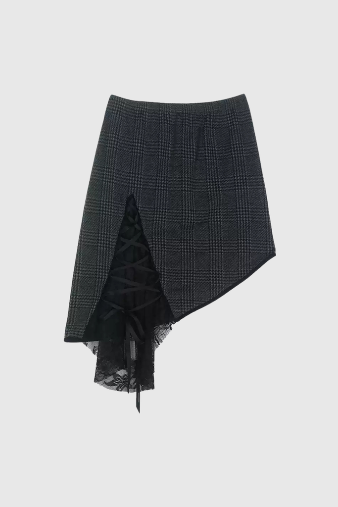 Zafar Grid Lace Backless Lapel Skirt Set - Stylish beautiful dress for special occasions | Buy Online