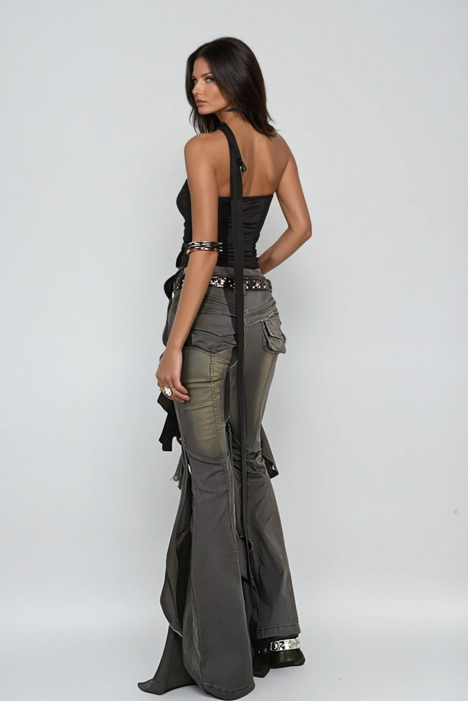 Stylish beautiful dress | Zaher Ruffle Fringe Jeans - Ideal for special occasions
