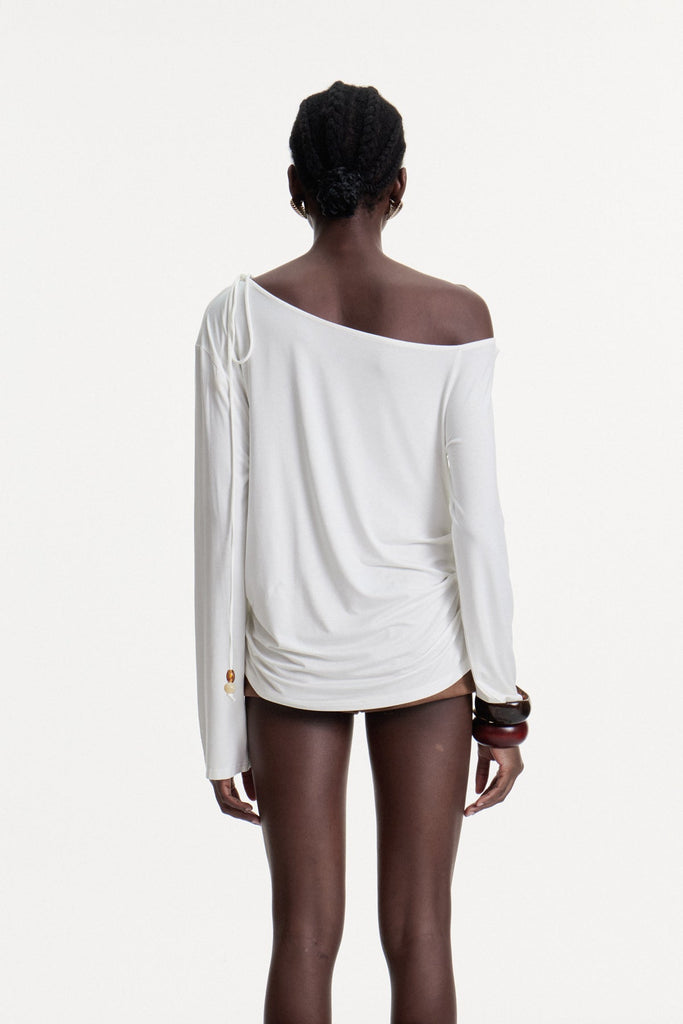 Stylish beautiful dress | Zain Asymmetric Ruch Cowl Neck Top - Ideal for special occasions