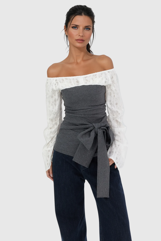 Shop  beautiful dress - Perfect for special occasions | Zak Bow Lace Off Shoulder Top