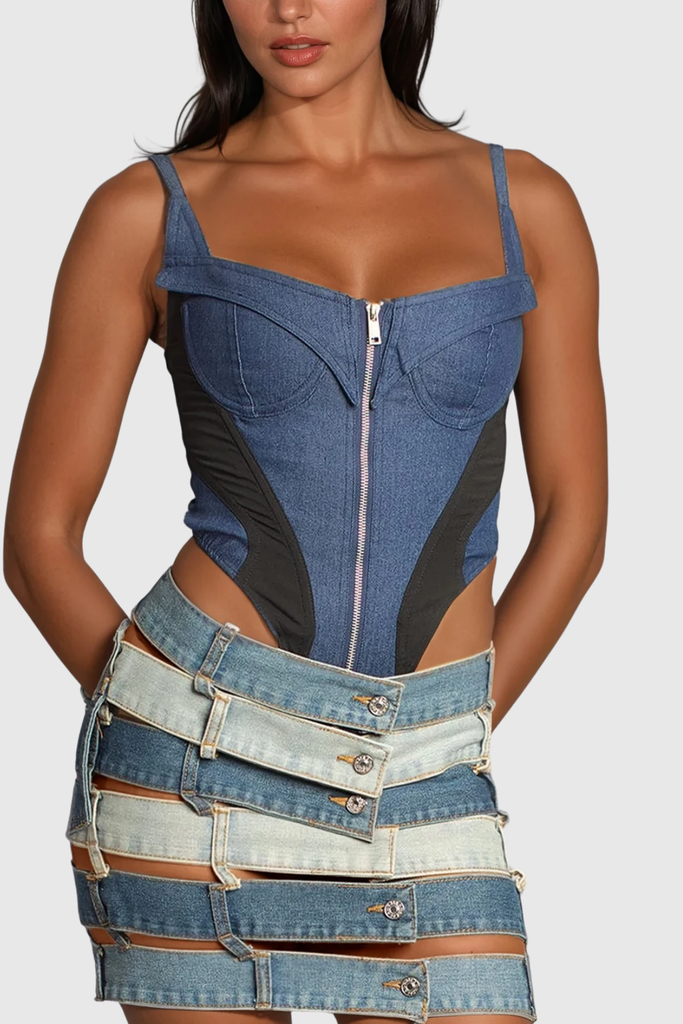 Stylish beautiful mini | Zakhar Cutout Deconstruct Mini Skirt - Ideal for special occasions