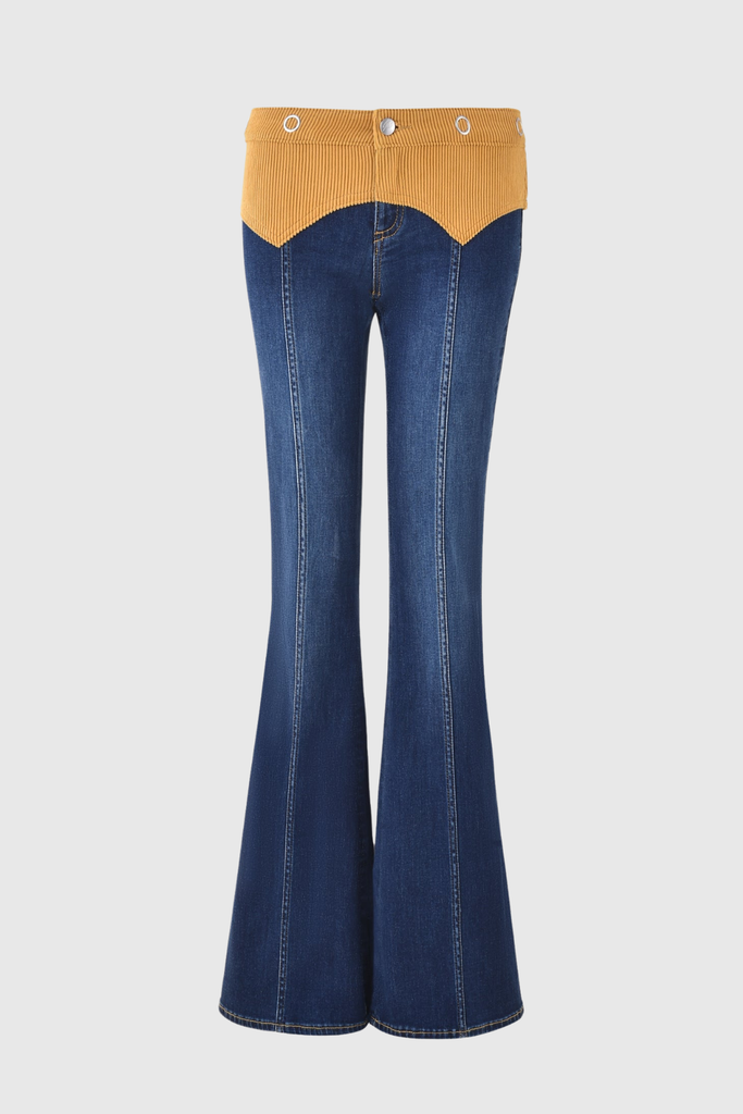 Stylish beautiful dress | Zaki Halter Neck Deconstruct Denim Pants Set - Ideal for special occasions