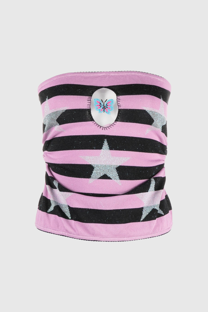 Zal Stripe Strapless Top - Stylish beautiful dress for special occasions | Buy Online