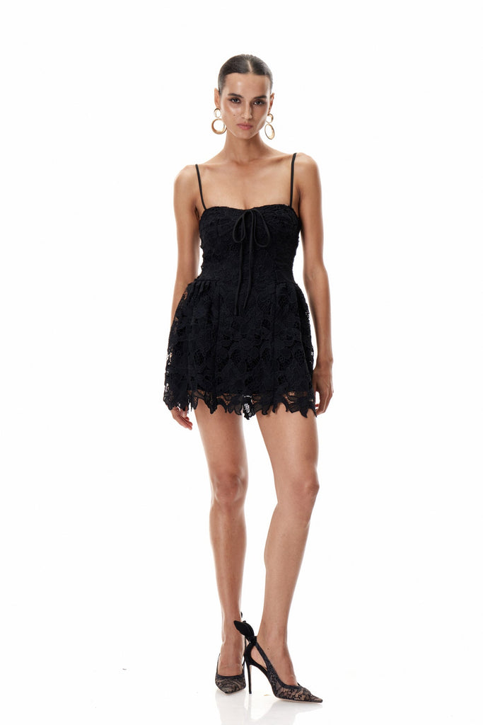 Stylish black dress | Zamira Spaghetti Lace Mini Dress In Black - Ideal for special occasions