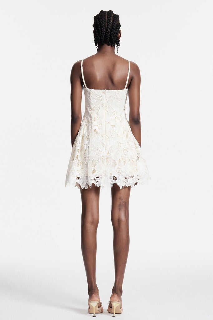 Shop  beautiful dress - Perfect for special occasions | Zamira Spaghetti Lace Mini Dress In Natural