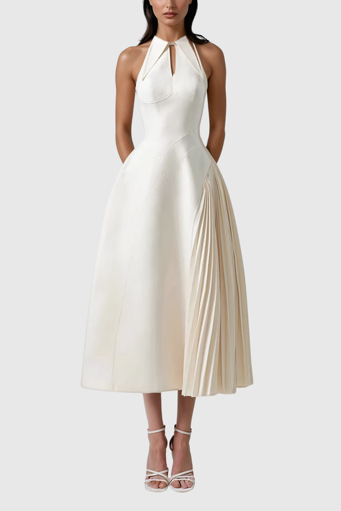 Shop  white dress - Perfect for special occasions | Zion Sleeveless Ruch Deconstruct  Maxi Dress In White