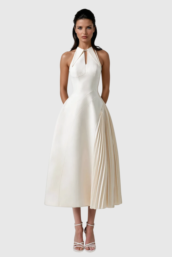 Shop  white dress - Perfect for special occasions | Zion Sleeveless Ruch Deconstruct  Maxi Dress In White