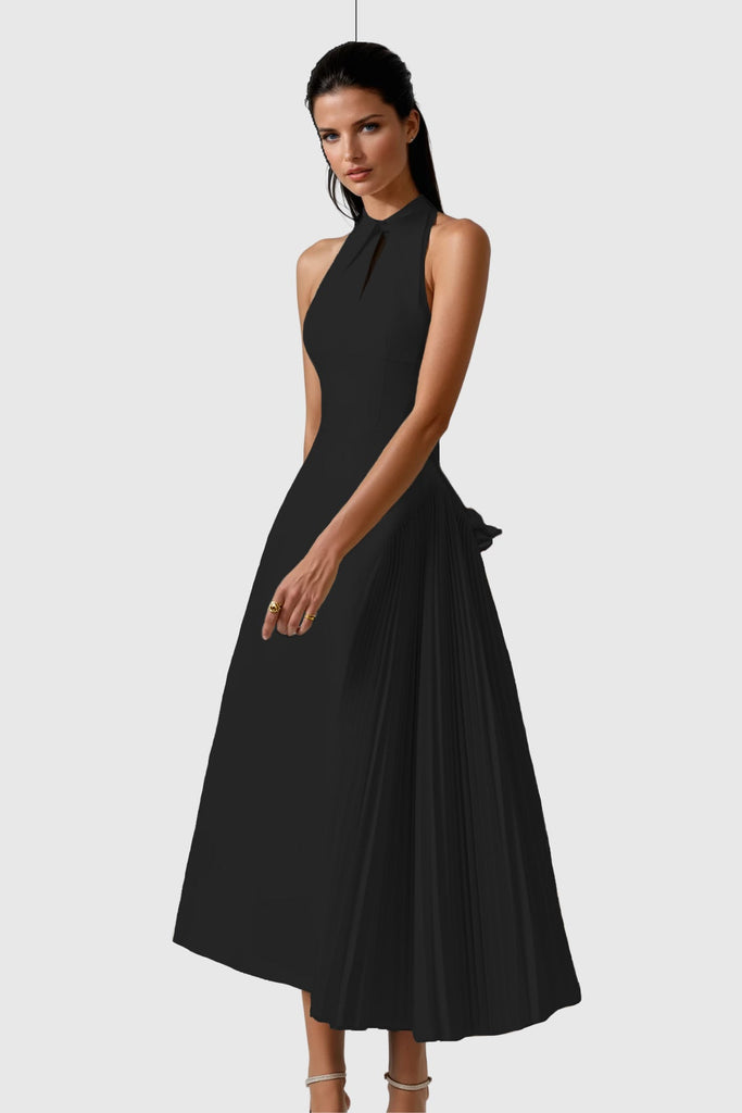 Shop  black dress - Perfect for special occasions | Zion Sleeveless Ruch Deconstruct  Maxi Dress In Black