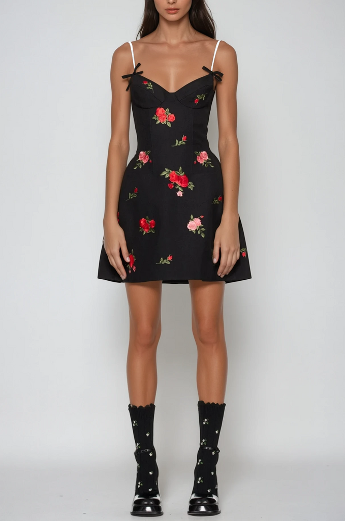 Stylish beautiful dress | Ziri Spaghetti Floral Mini Dress - Ideal for special occasions